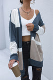 Color Block Dropped Shoulder Cardigan