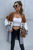 Leopard Color Block Cardigan