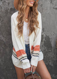 Color Block Open Front Drop Shoulder Cardigan