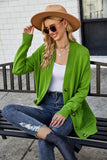 Ribbed Trim Dropped Shoulder Pocketed Cardigan