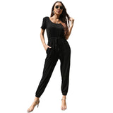 pop 2021 summer fashion solid color legged Casual Pants Adult one-piece pants women