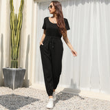 pop 2021 summer fashion solid color legged Casual Pants Adult one-piece pants women